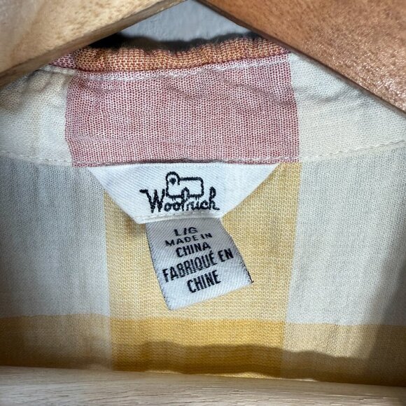 Woolrich Organic Cotton Plaid Collared Mini Dress Women's L Red Yellow Outdoors - Picture 6 of 10